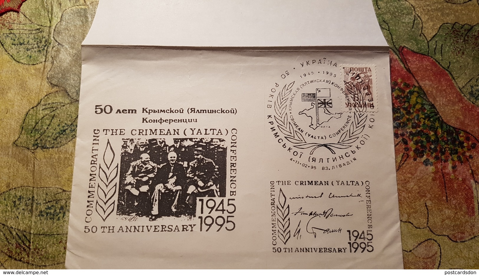 1995. Ukraine. Cover And Postcard. The 50th Anniversary Of The Crimean Conference - Premier Jour Stamp - Oekraïne