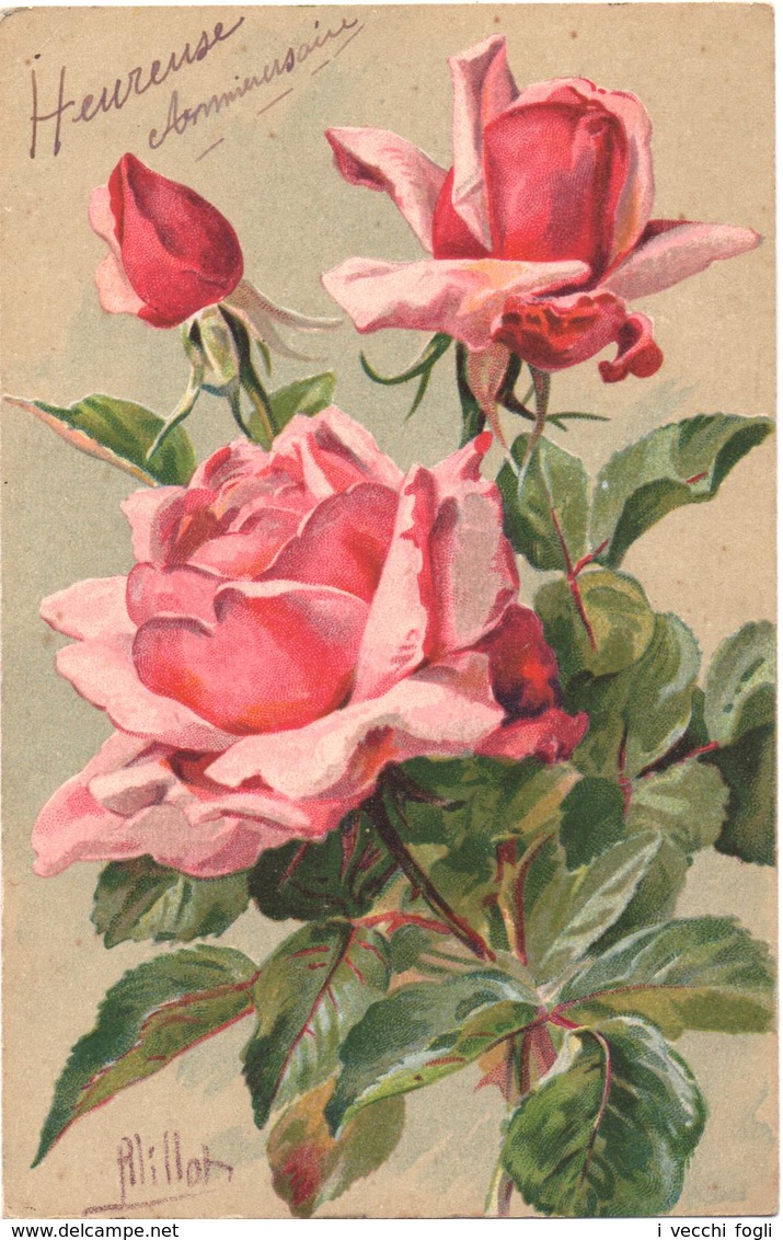 Cartolina, CPA Carte Postale, Postcard. Fiori, Rose. Fleurs, Roses. Flowers, Roses. IMp. F. Champenois, Paris - Fleurs