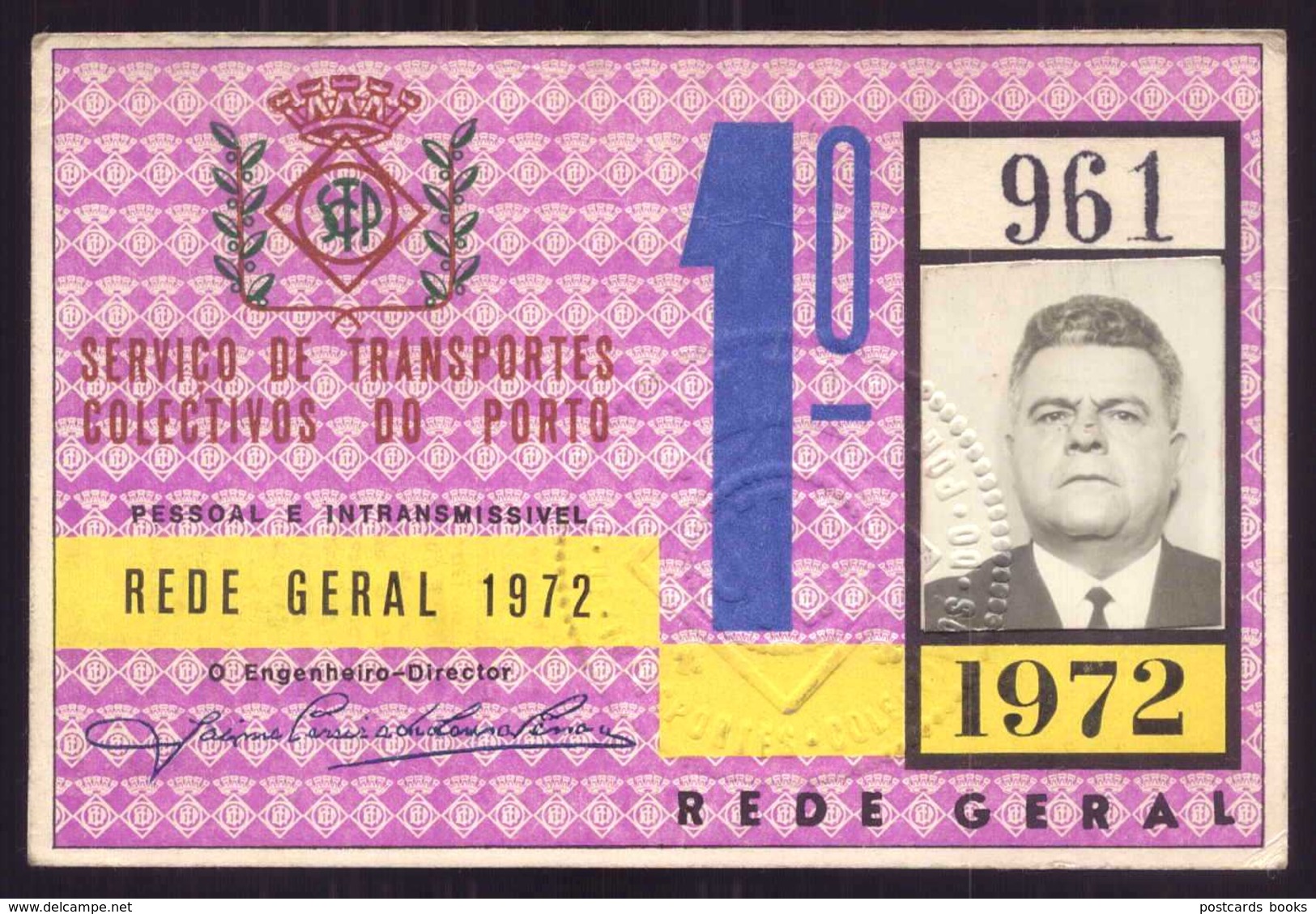 1972 Passe STCP SERVIÇO TRANSPORTES COLECTIVOS Do PORTO Rede Geral 1º Semestre De 1972. Pass Ticket TRAM Portugal - Europe