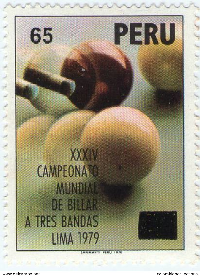 Lote P1979-1, Peru, 1979, Sello, Stamp, XXXIV Campeonato De Billar, Billiards - Perú