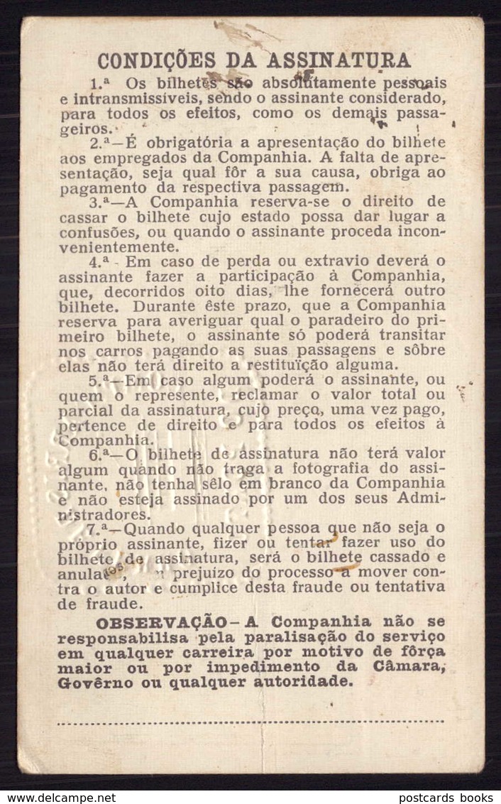 1937 Passe COMPANHIA Cª CARRIS De FERRO Do PORTO Rede Antiga 2º Semestre De 1937. Pass Ticket TRAM Portugal - Europe