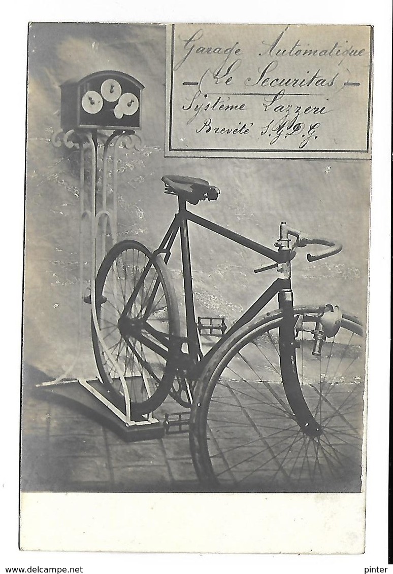 VELO - Garage Automatique - Le Sécuritas - Système Lazzeri - CARTE PHOTO - Cyclisme