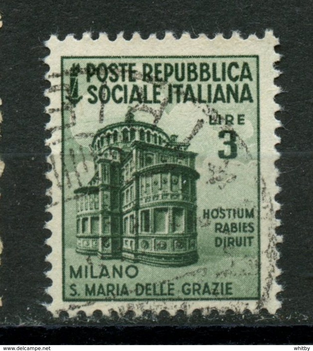 Italy Social Republic 1944 3L Basilica Issue #31 - Used