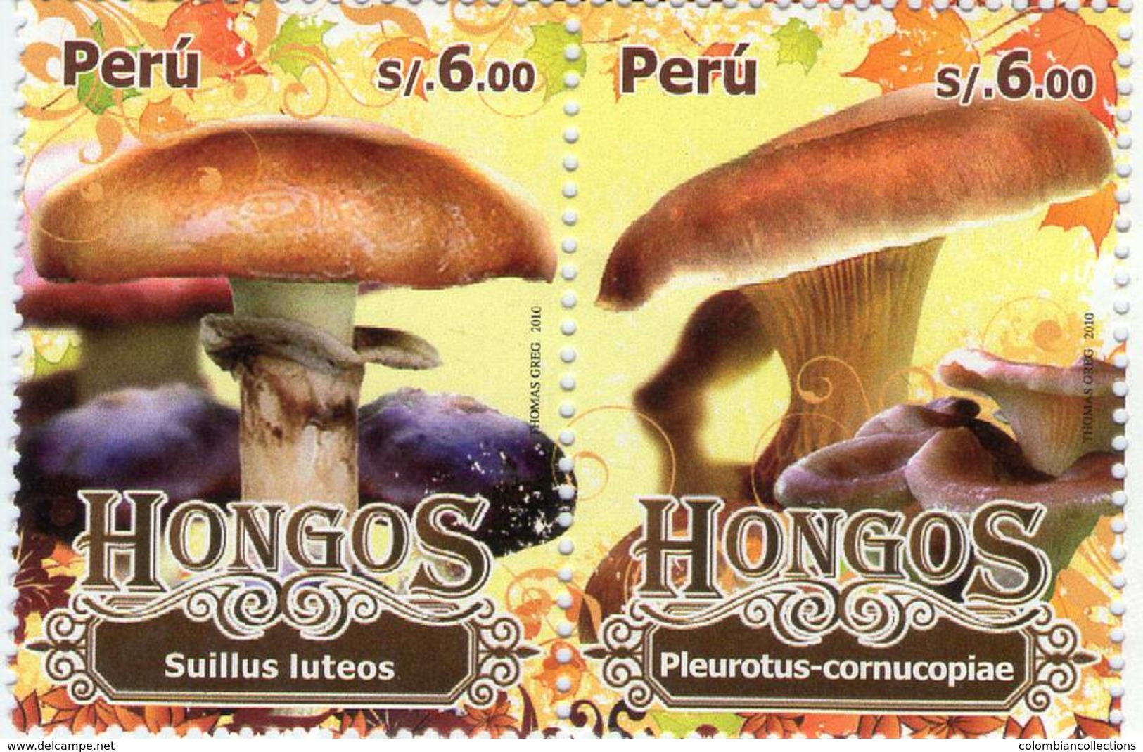 Lote P2010a, Peru, 2010, Sello, Stamp, 2 V, Hongos, Mushroom - Perú
