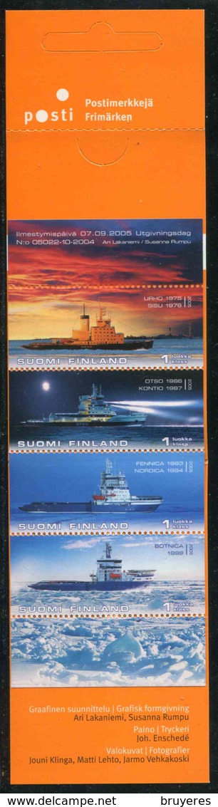 Carnet** De 2005 De Finlande De 4 Timbres Adhésifs "Navires Brise-glaces" - Blocks & Kleinbögen