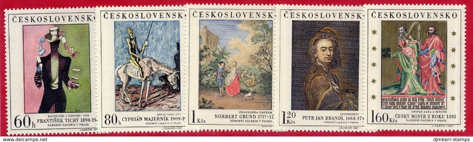 CZECHOSLOVAKIA 1967 Art From Natioal Gallery Set MNH / **.  Michel 1748-52 - Unused Stamps