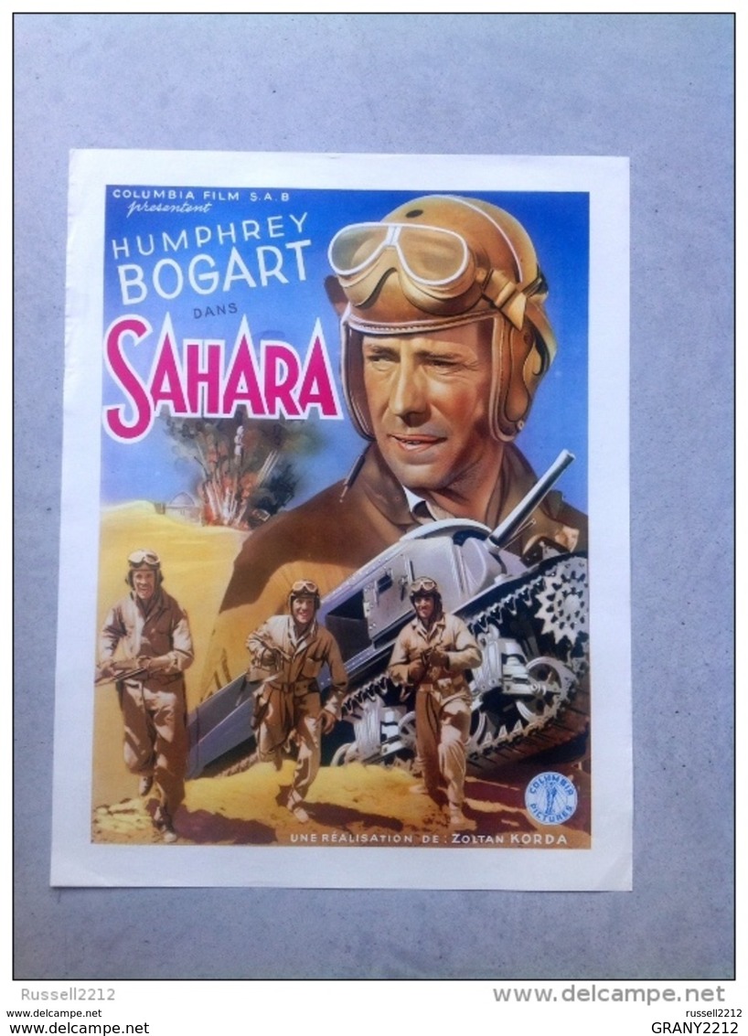 HUMPHREY BOGART "SAHARA" Seconde Guerre Mondial Char 1943 Affiche Ancienne - Affiches & Posters