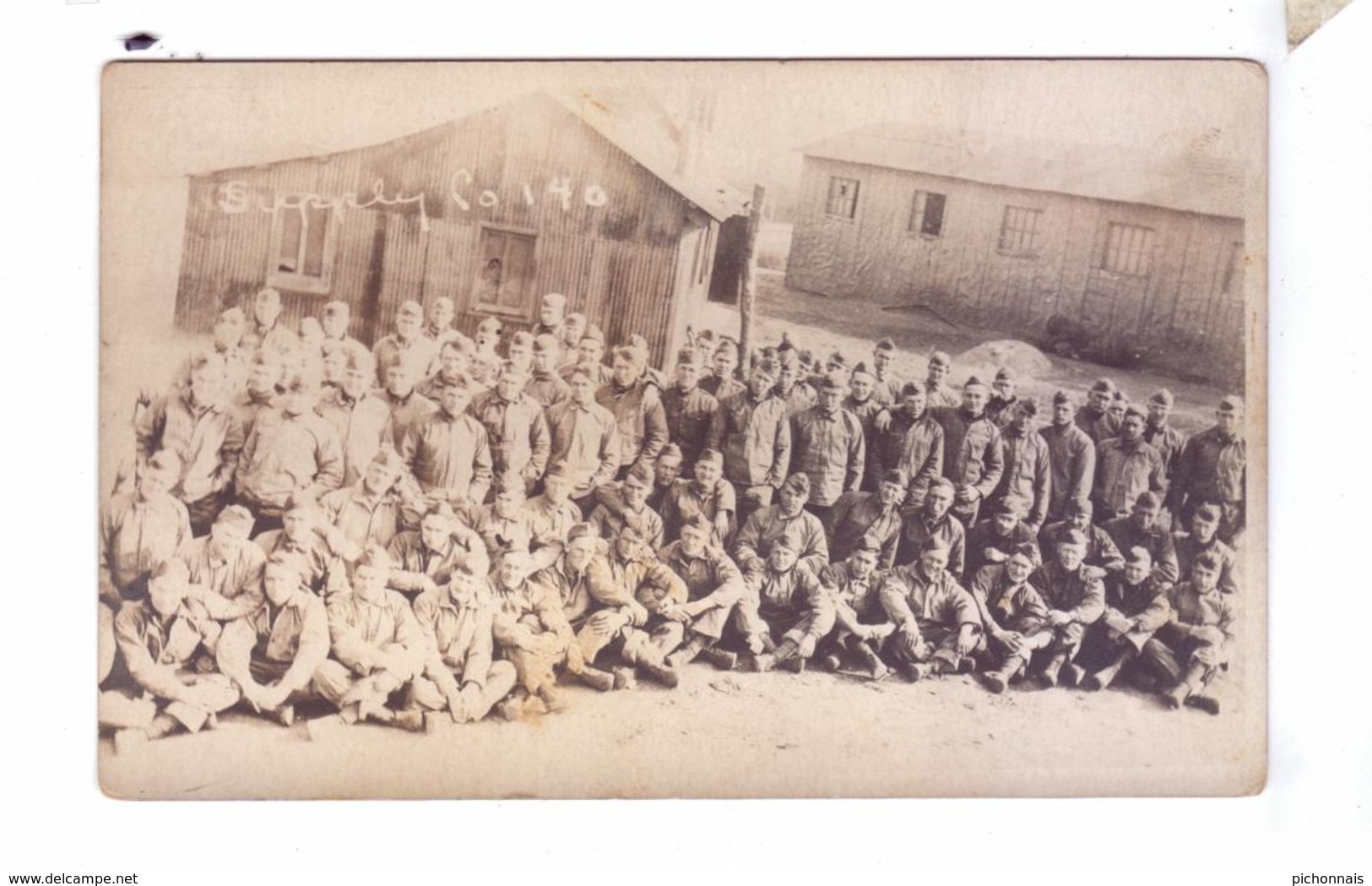 Guerre 14 18 WW1 Soldats Americains  Carte Photo  Supply Co 140 Th Inf Materiel Approvisionement - Weltkrieg 1914-18