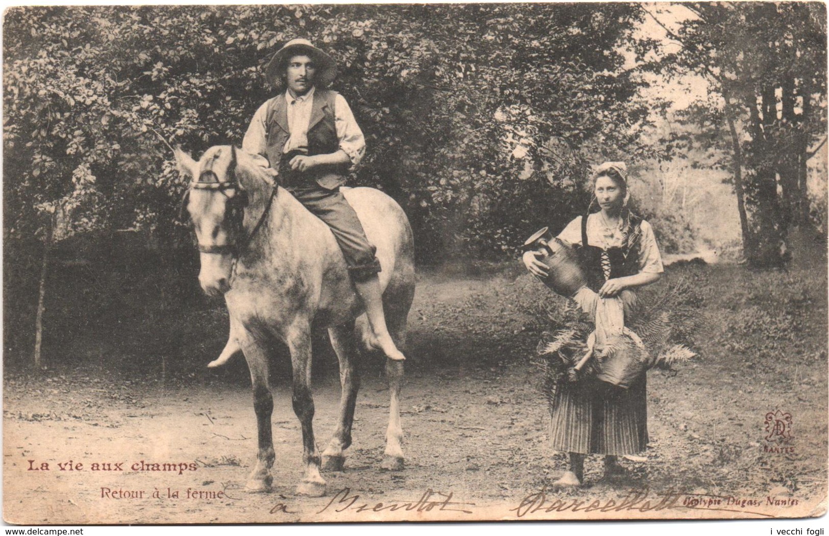 Cartolina, CPA Carte Postale, Postcard. La Vie Aux Champs. Retour à La Ferme. - Personnages