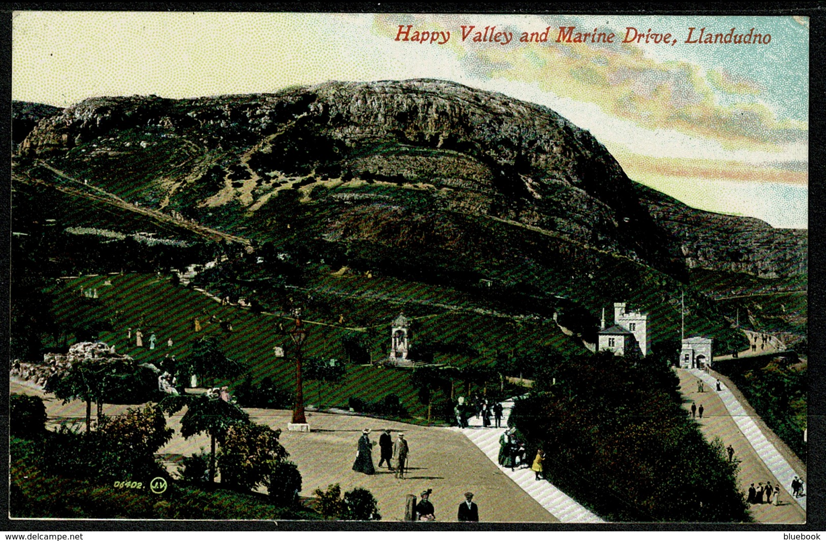 Ref 1276 - Early Postcard - Happy Valley & Marine Drive - Llandudno Caernarvonshire Wales - Caernarvonshire