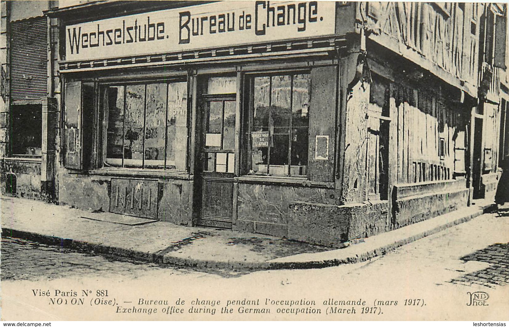 NOYON BUREAU DE CHANGE PENDANT L'OCCUPATION ALLEMANDE - Guerre 1914-18