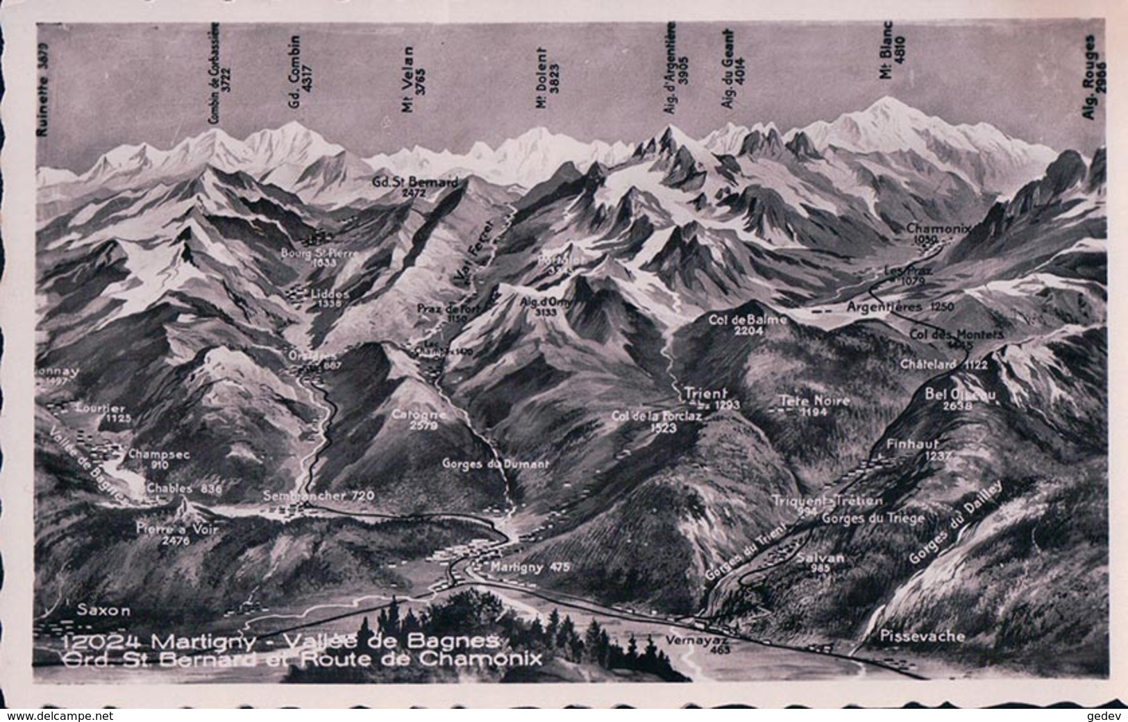 Martigny, Panorama De La Vallée De Bagnes (12024) - Bagnes