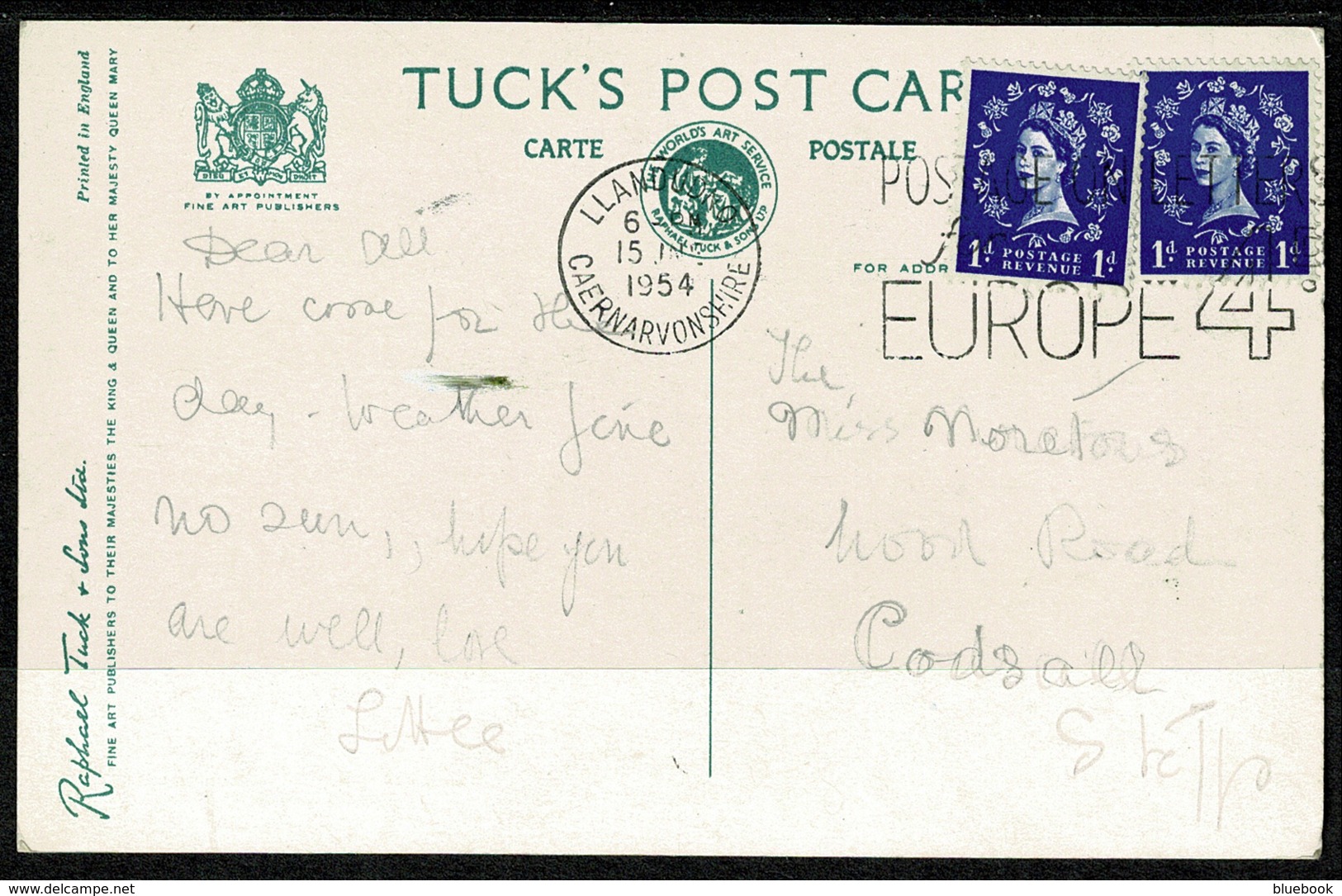 Ref 1276 - 1954 Raphael Tuck Multiview Postcard - Llandudno Caernarvonshire Wales - Caernarvonshire