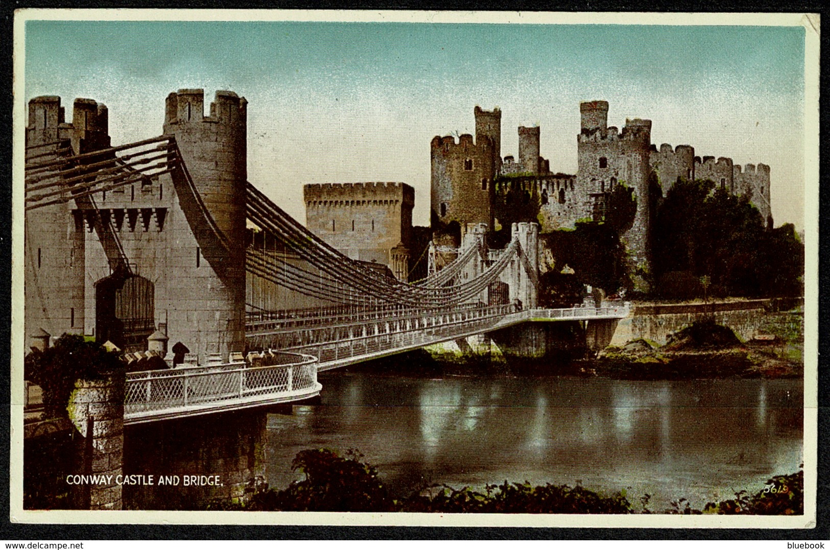 Ref 1276 - 1950 Postcard - Conway Castle - Llandudno Junction Postmark Caernarvonshire Wales - Caernarvonshire