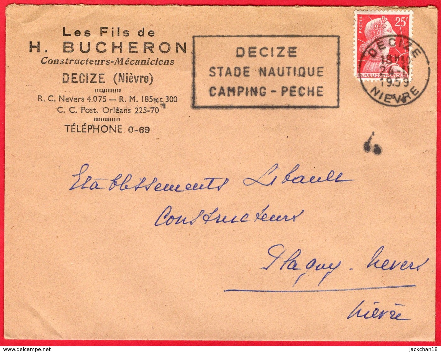 -- LETTRE à ENTÊTE - LES FILS DE H. BUCHERON -Constructeurs - Mécaniciens - DECIZE (Nièvre) -- - Other & Unclassified