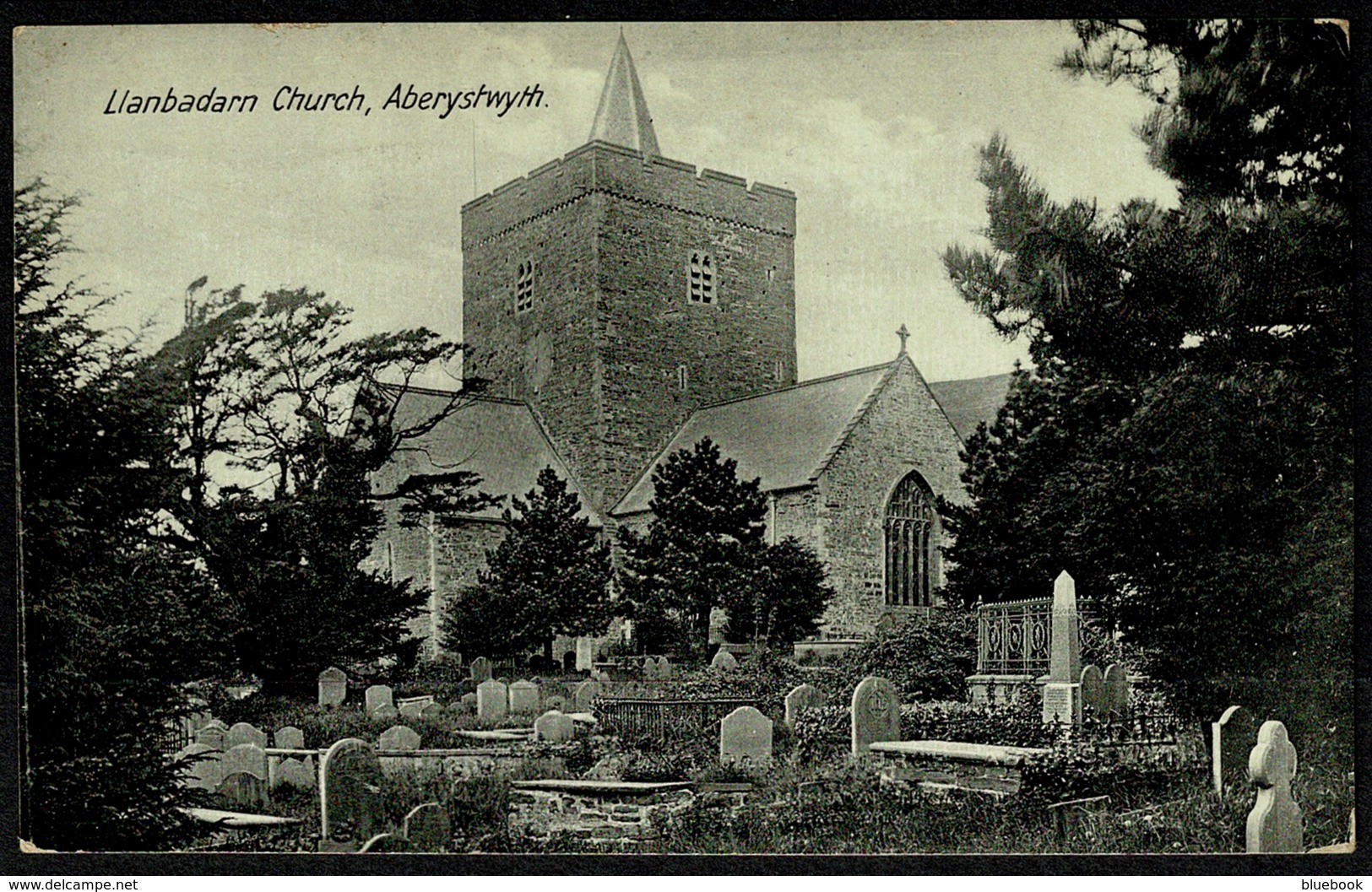 Ref 1277 - 1931 Postcard - Llanbadarn Church Aberystwyth - Cardiganshire Wales - Cardiganshire