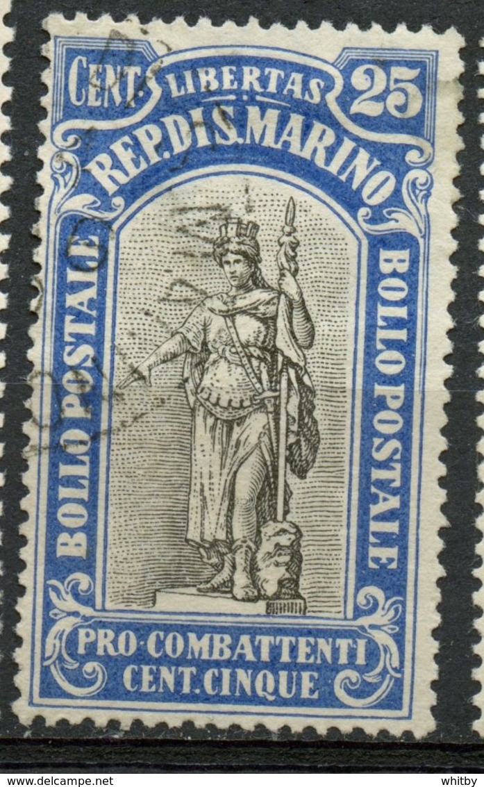 San Marino 1918 25c Statue Of Liberty Issue #B7 - Usados