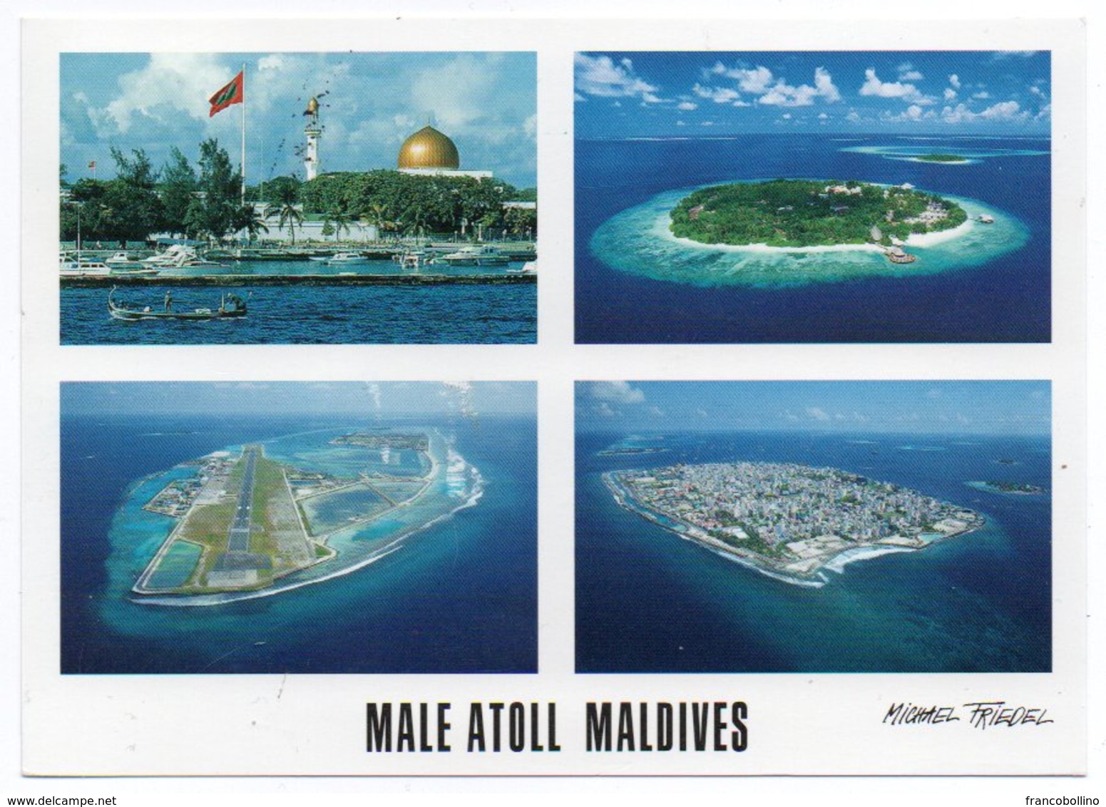 MALDIVES - MALE/MOSQUE - INTERNATIONAL AIRPORT-BANDOS ISLAND (M.FRIEDEL No.23/120) / THEMATIC STAMP-SEA LIFE / TURTLE - Maldiven