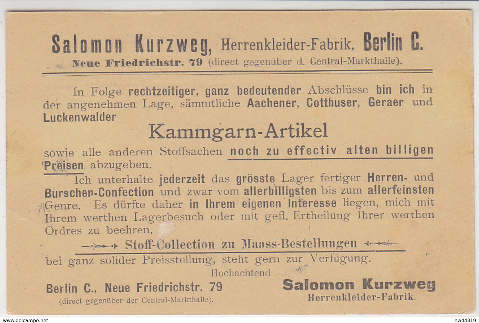 Fa. Karte Aus BERLIN 6.2.96 Nach MILTENBERG - Briefe U. Dokumente