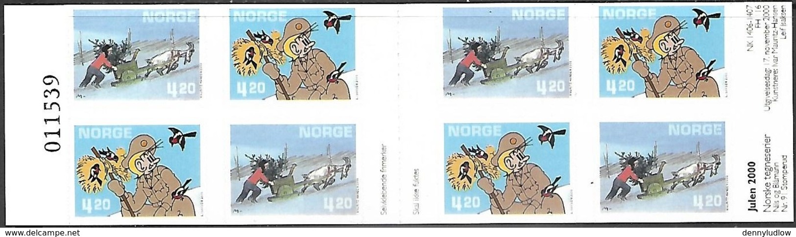 Norway   2000   Sc#1271b  Comics Booklet MNH   2016 Scott Value $12 - Libretti