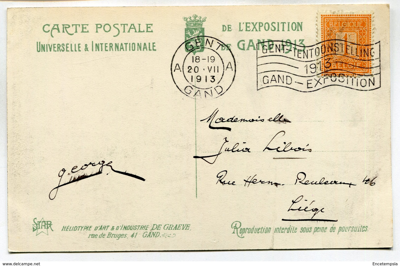 CPA - Carte Postale - Belgique - Exposition Universelle De Gand 1913 - La Cour D'Honneur (M7393) - Gent