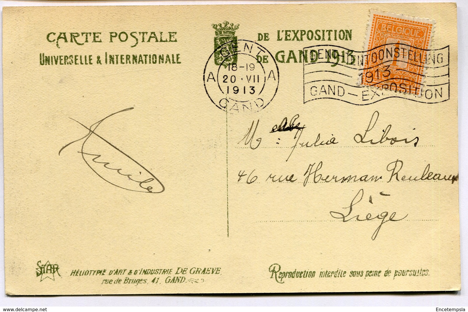 CPA - Carte Postale - Belgique - Exposition Universelle De Gand 1913 - L'Entrée Principale (M7394) - Gent