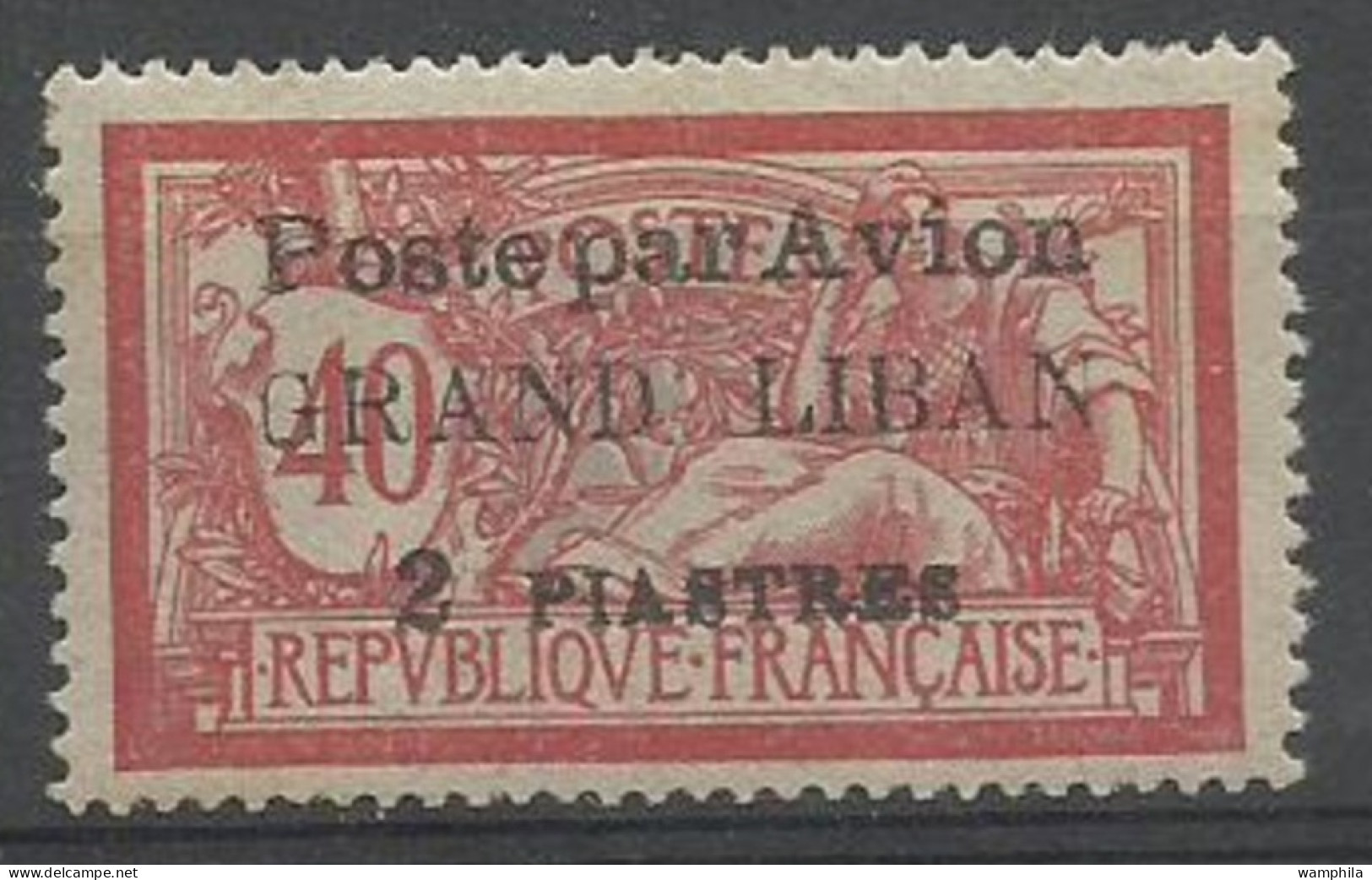 Grand Liban, Variété, G Maigre, YT P.A. N° 1, Neuf * - Poste Aérienne