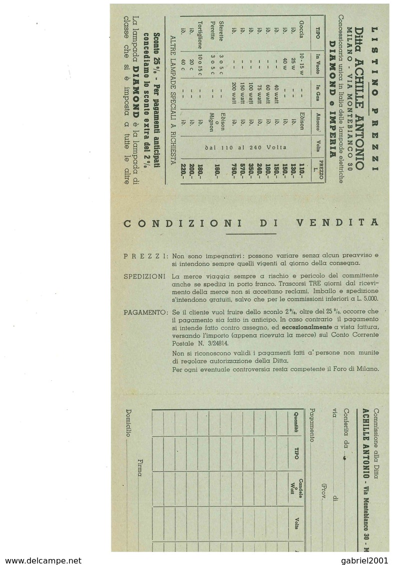 FABBRICA LAMPADINE MILANO - Publicité