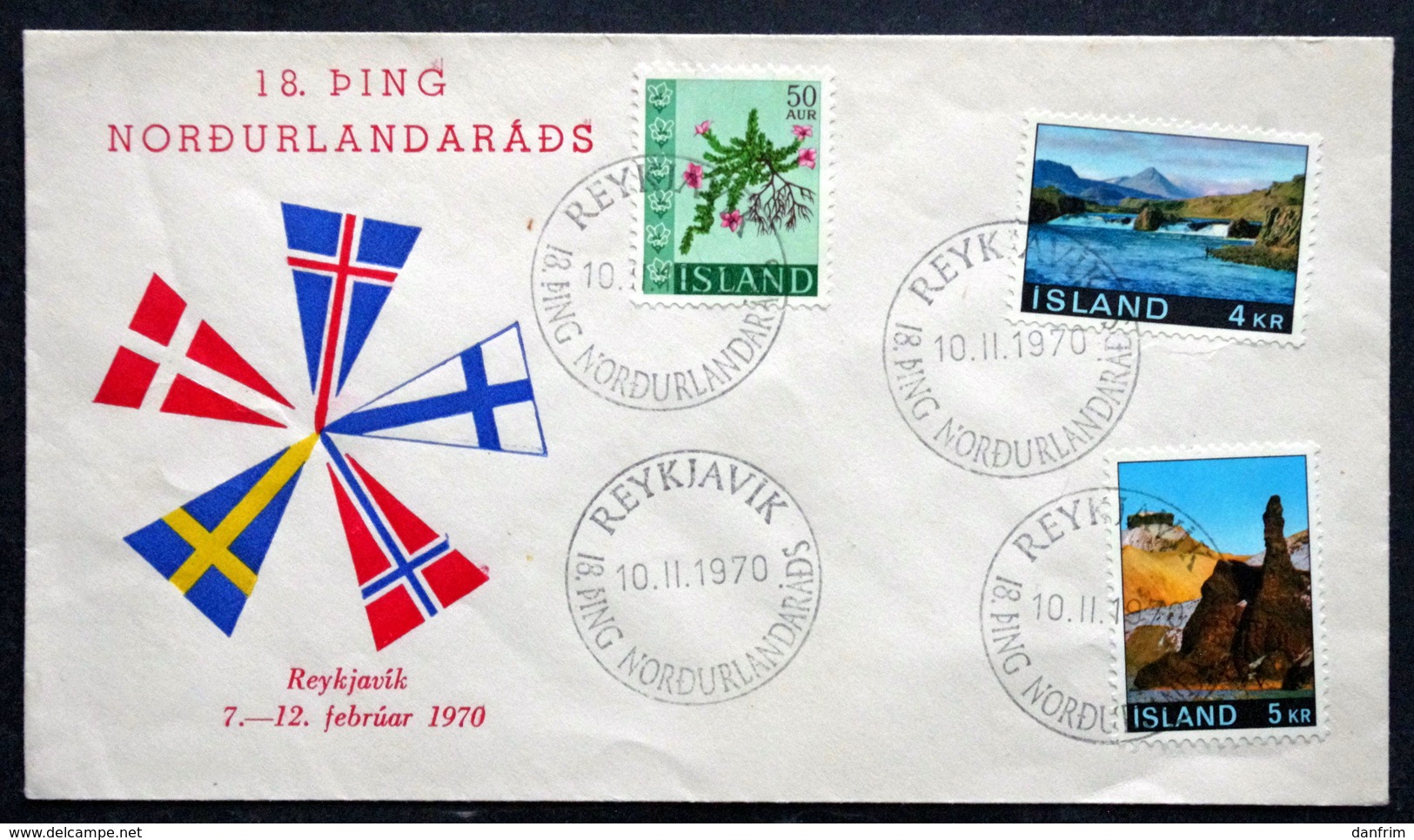 Iceland 1970    Cover With Cachet And   Minr.415,435-36 Stamp Reykjavik 10-11-1970    (2001 ) - Lettres & Documents