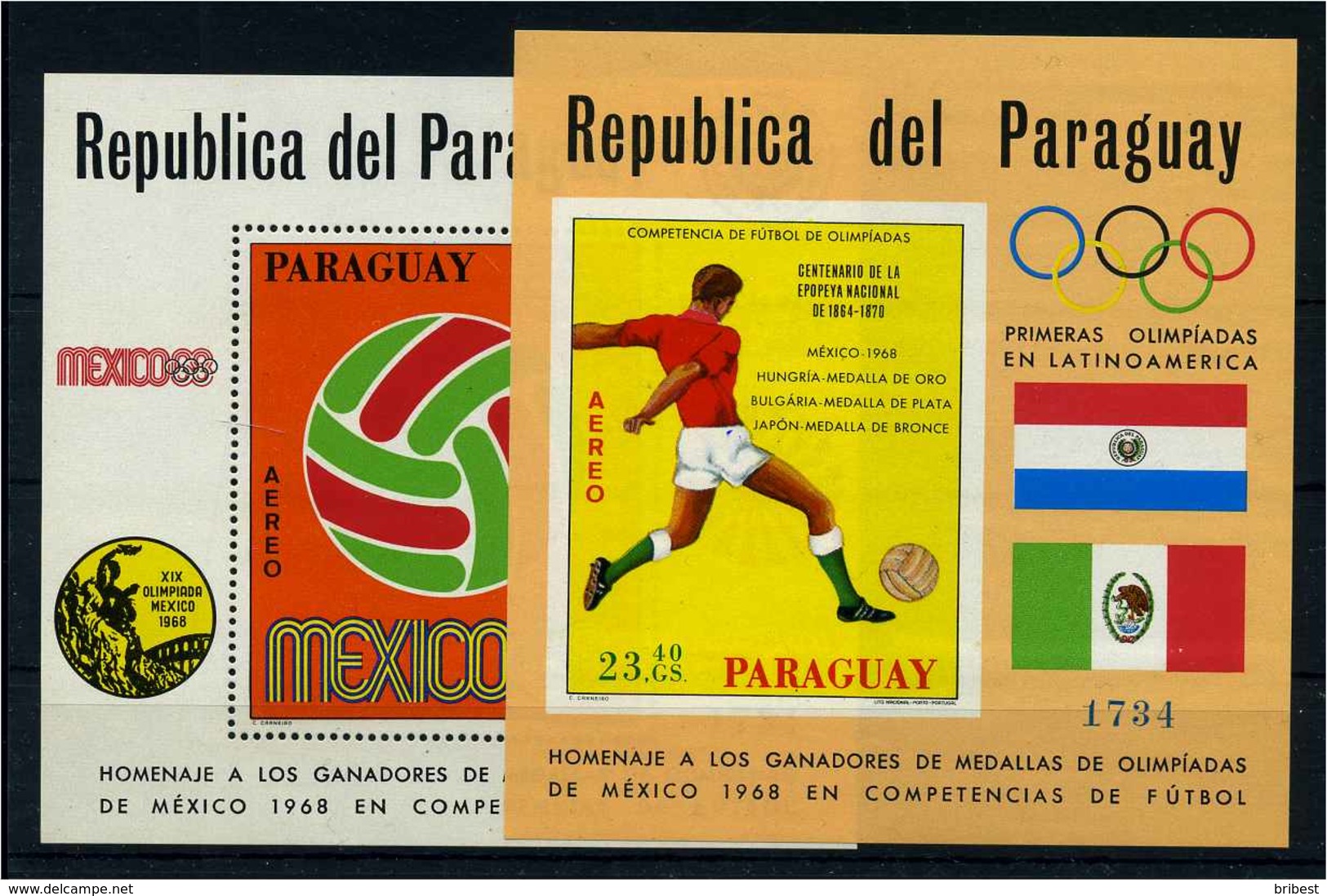 PARAGUAY 1968 Bl.128-129 Postfrisch (105067) - Paraguay
