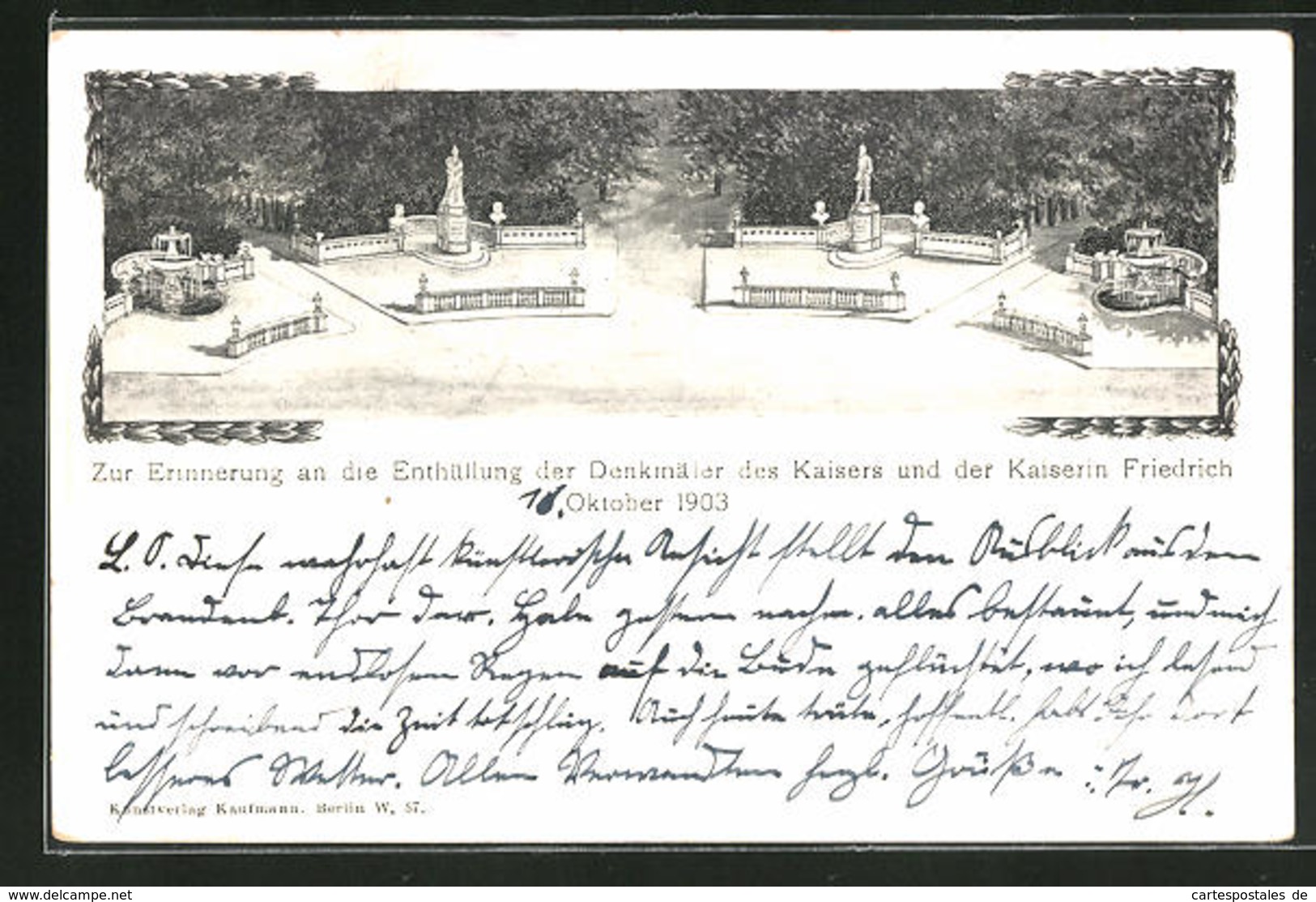 AK Berlin-Tiergarten, Enthüllung Der Denkmäler Des Kaisers Und Der Kaiserin Friedrich 1903 - Tiergarten