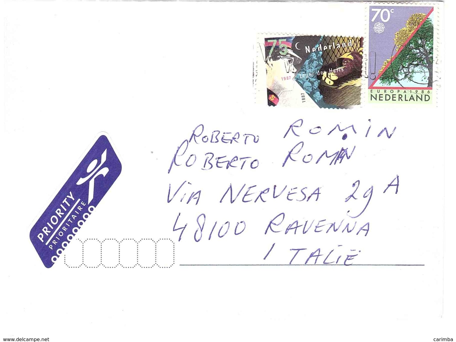 LETTERA X ITALY CON EUROPA 1986 - 1986