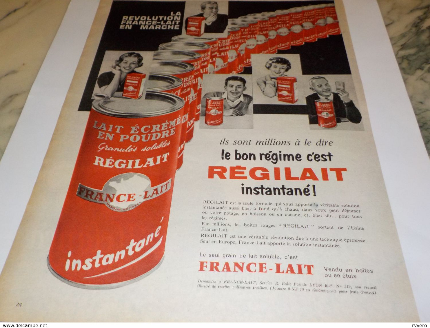 ANCIENNE   PUBLICITE LE BON REGIME  REGILAIT  1960 - Autres & Non Classés