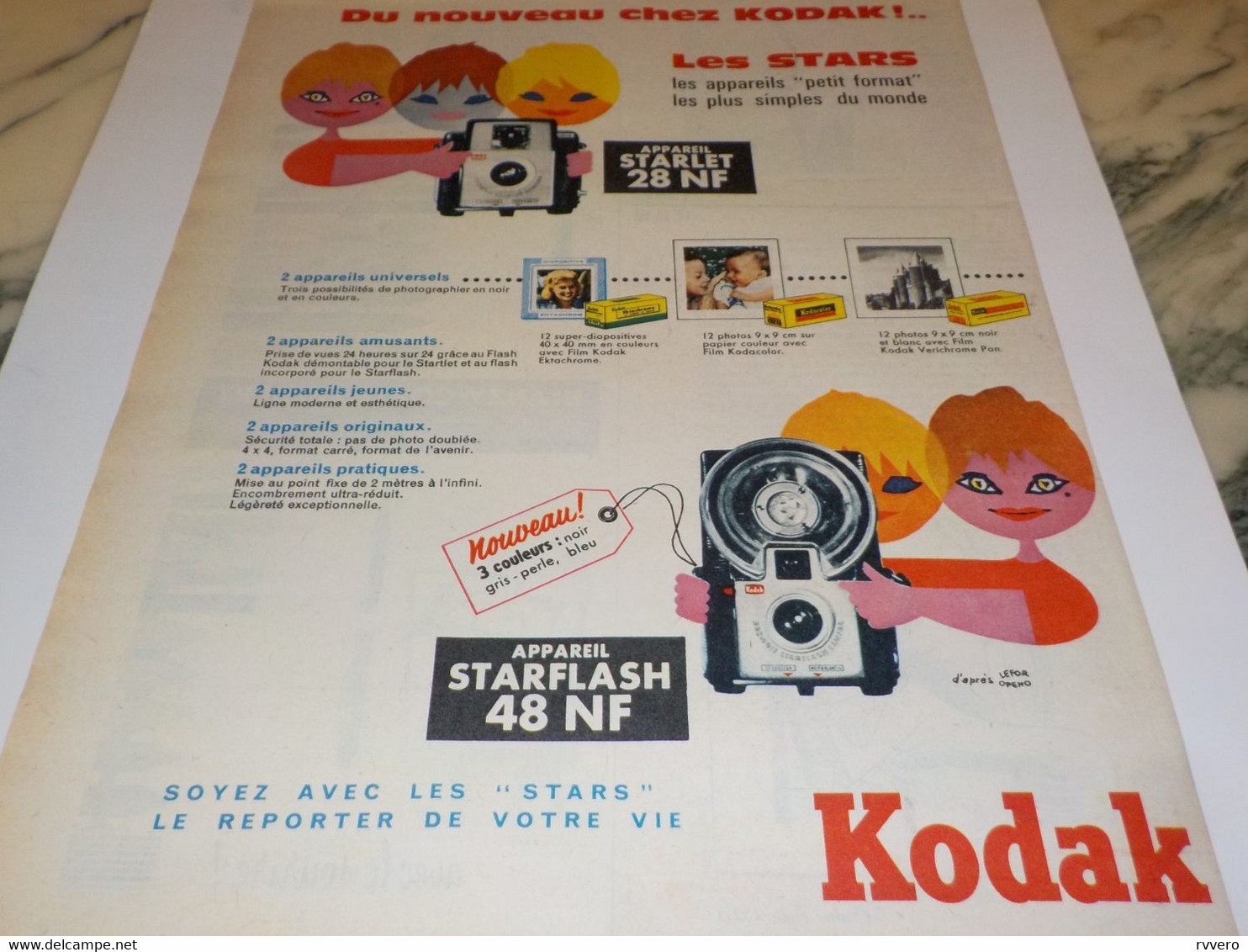 ANCIENNE  PUBLICITE NOUVEAU STARLET AVEC KODAK    1960 - Other & Unclassified