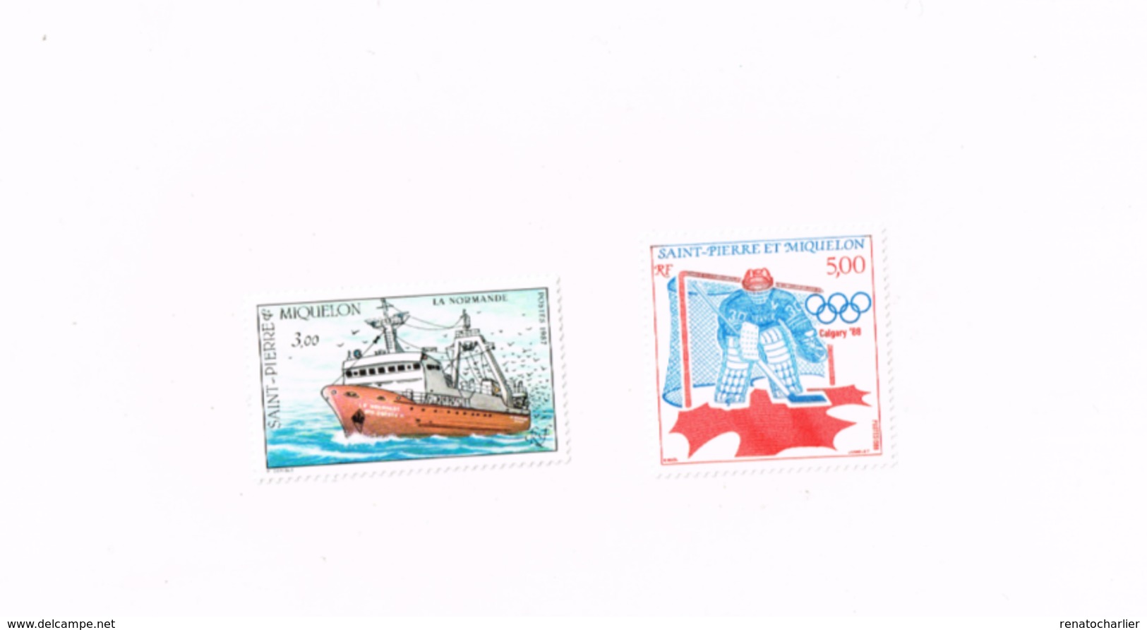 Jeux Olympiques 1988 (Calgary),Chalutier "La Normande" MNH,Neuf Sans Charnière,Falzlos.Yvert 482,487 - Neufs