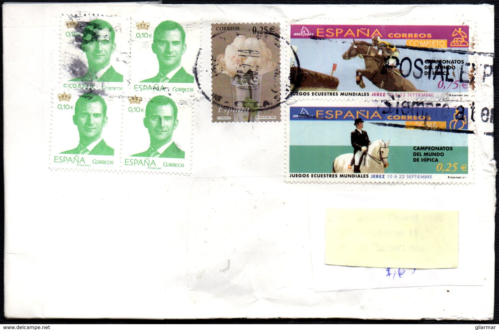 SPAIN 2002 - MAILED ENVELOPE - WORLD EQUESTRIAN GAMES JEREZ 2002 / FLOWERS - Ippica