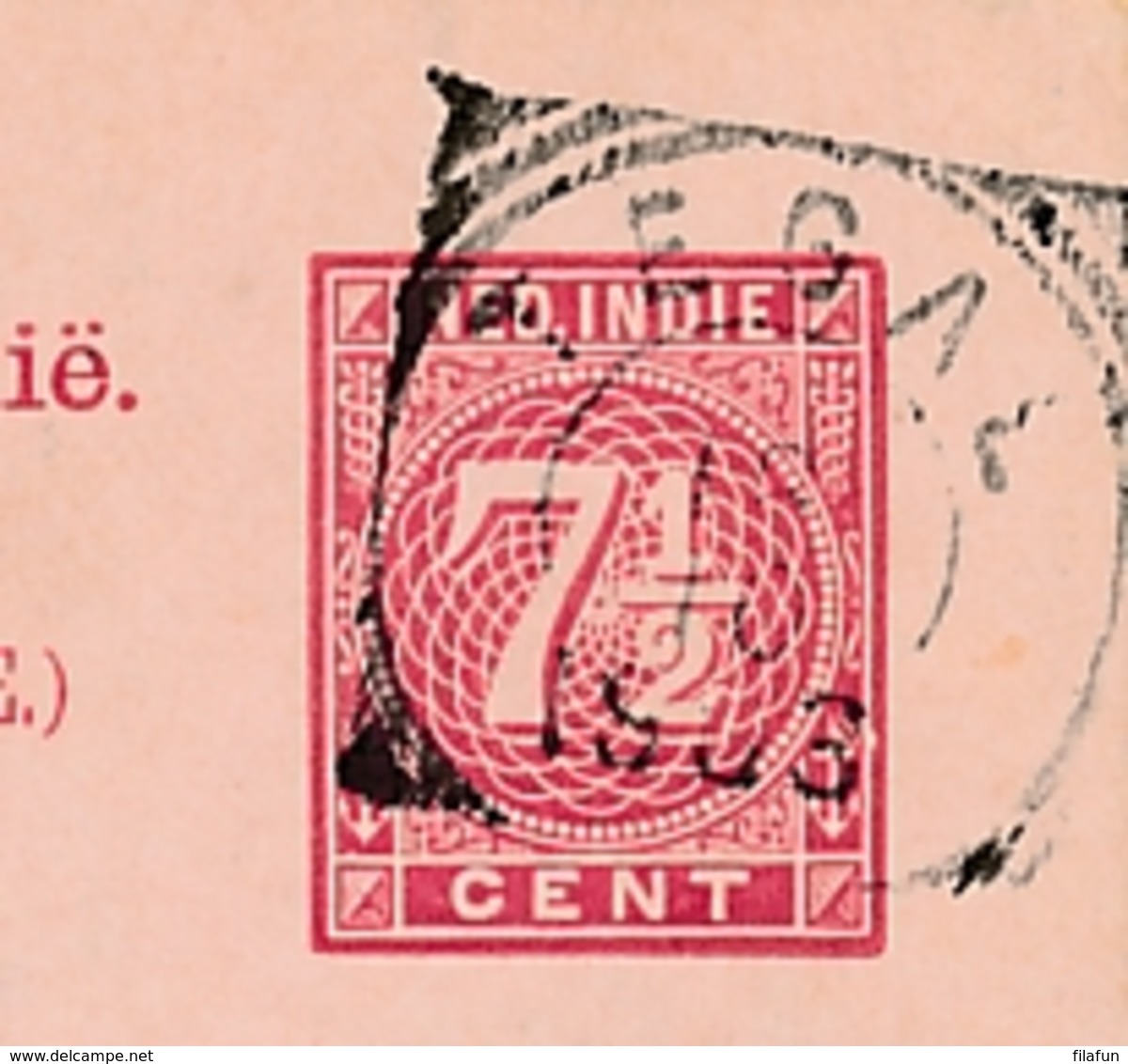 Nederlands Indië - 1903 - 7,5 Cent Cijfer, Briefkaart G12 Van VK TEGAL Via Weltevreden Naar GR Kampen / Nederland - Nederlands-Indië