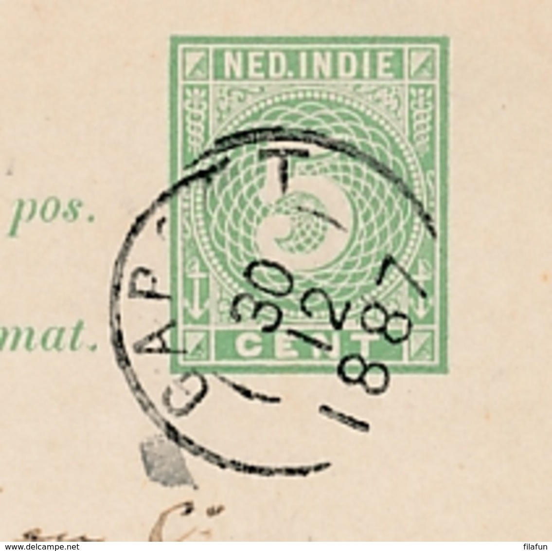 Nederlands Indië - 1887 - 5 Cent Cijfer, Briefkaart G8 Van KR GAROET Naar Batavia - Nederlands-Indië