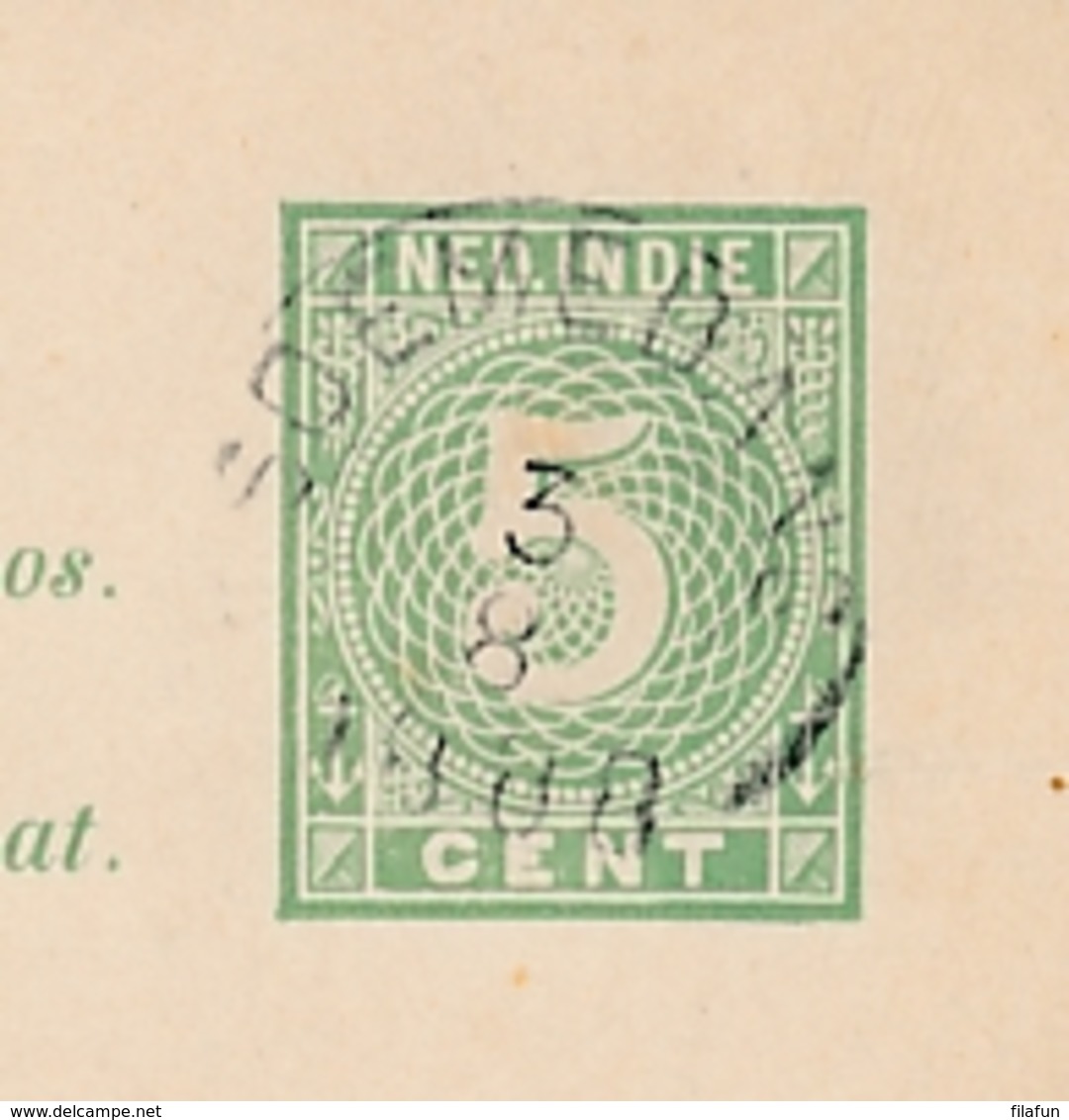 Nederlands Indië - 1888 - 5 Cent Cijfer, Briefkaart G8 Van KR SOEMEDANG Naar Batavia - Indes Néerlandaises