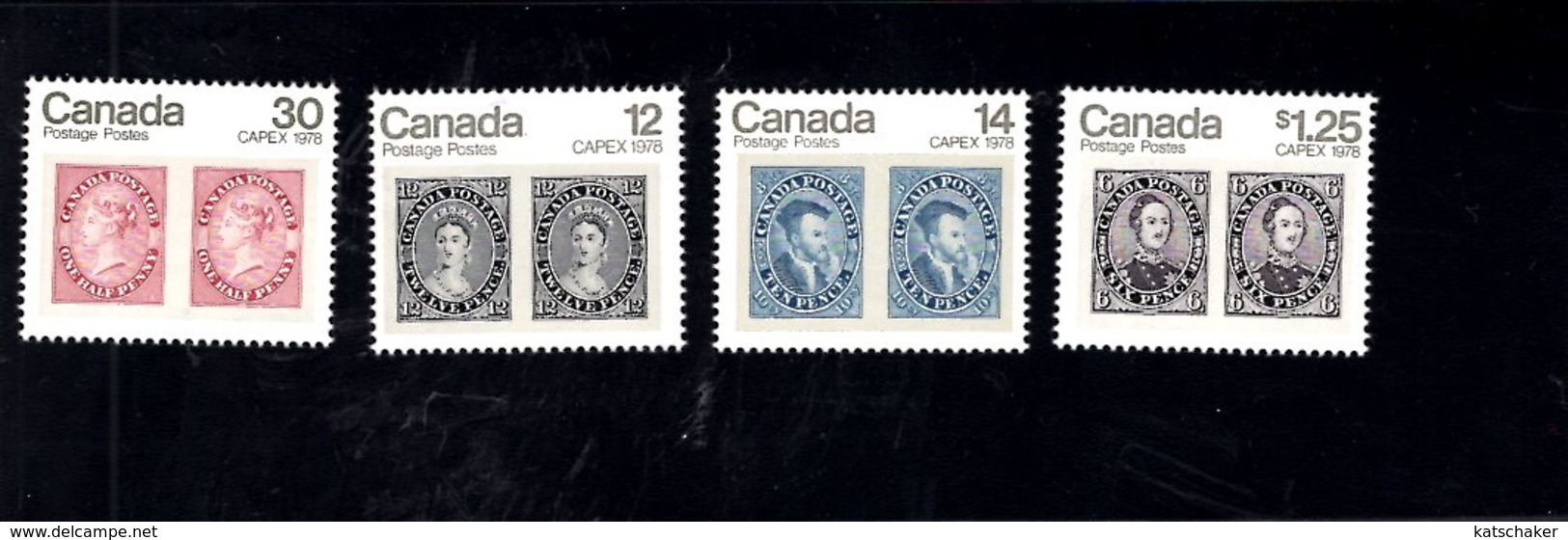 719998093 CANADA 1978 SCOTT 753 754 755 756 CAPEX 78 SET TAGGED - Unused Stamps