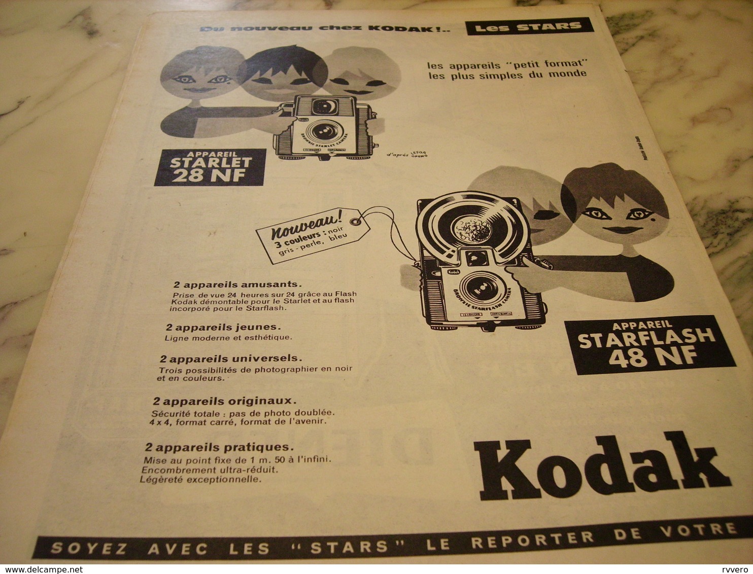 ANCIENNE  PUBLICITE NOUVEAU STARLETFLASH  AVEC KODAK    1960 - Autres & Non Classés