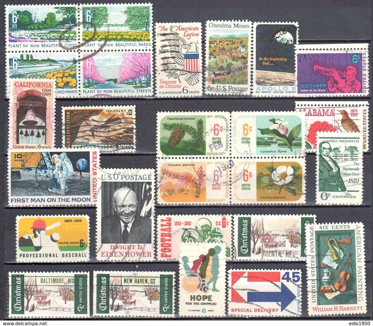 United States 1969 Year Set - Mi.975-998 - Used - Années Complètes