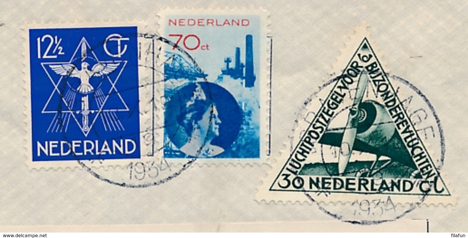 Nederlands Indië - 1934 - London-Melbourne Air Race Cover Van Den Haag Naar Sydney - Nederlands-Indië