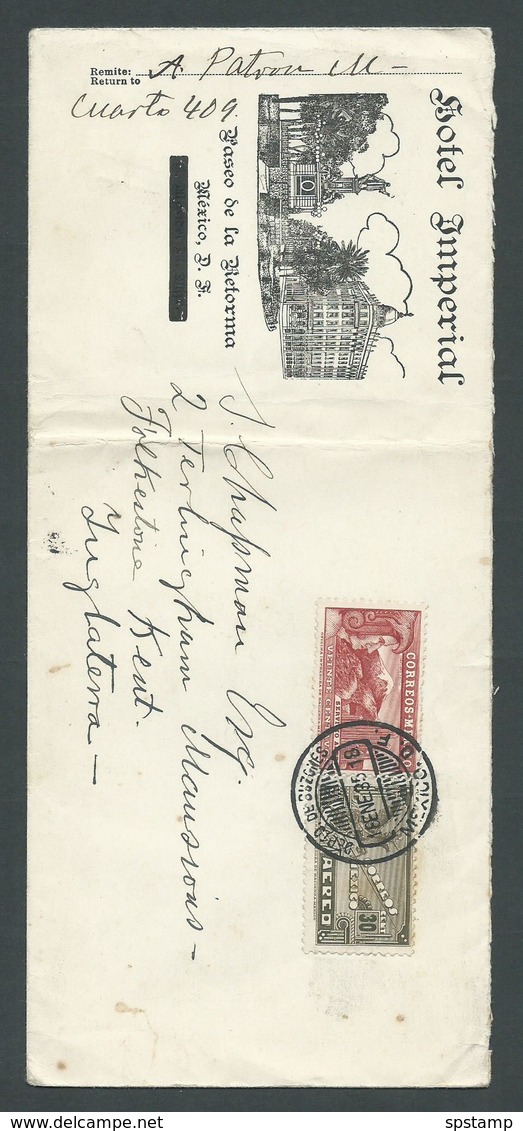 Mexico 1935 Air Mail Cover To Kent United Kingdom - Messico