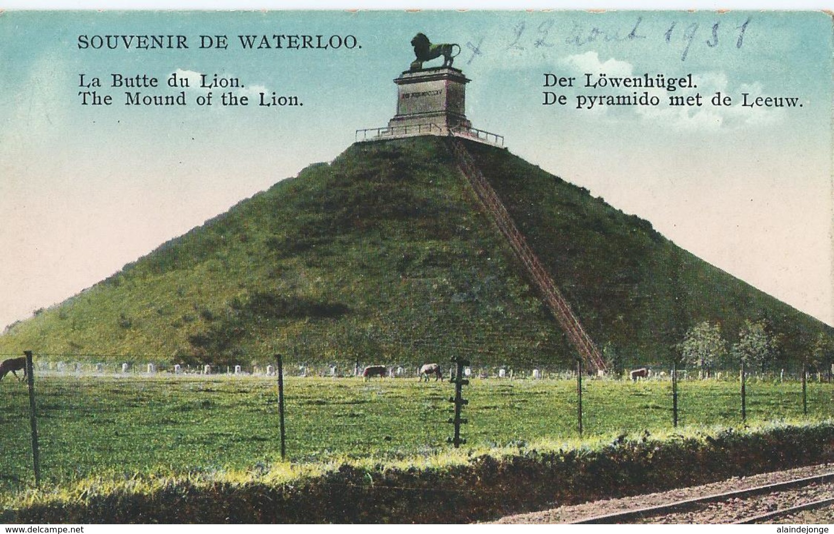 Waterloo - Souvenir De Waterloo - La Butte Du Lion - 1931 - Waterloo