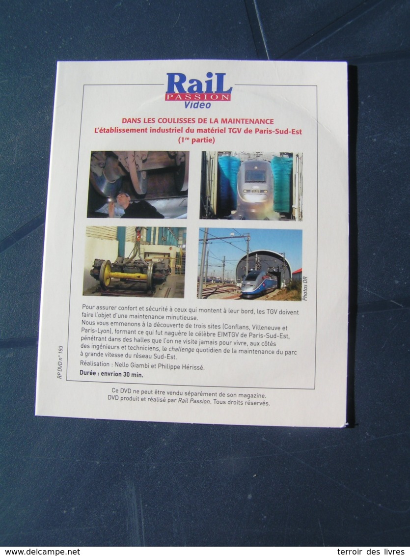 DVD Rail Passion 193 Maintenance TGV CONFLANS VILLENEUVE SAINT GEORGES Partie 1 - Chemin De Fer