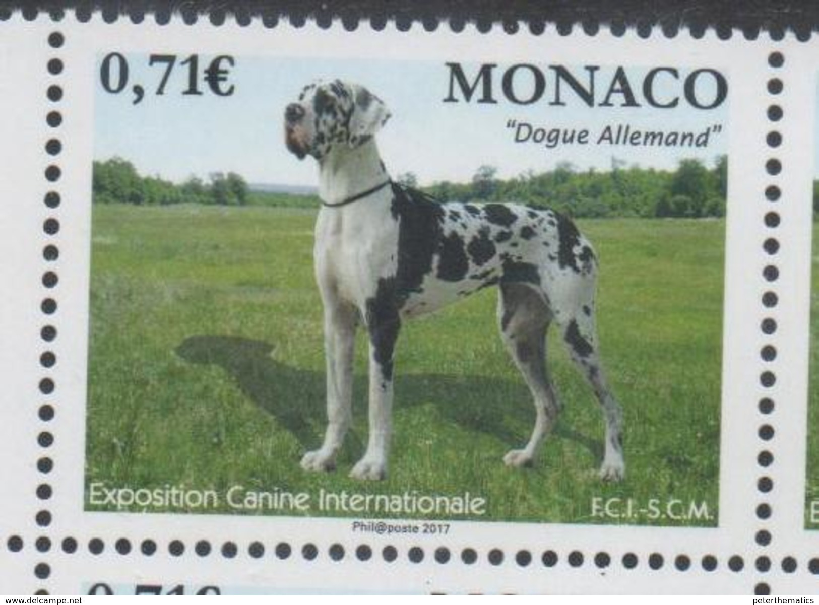 MONACO, 2017 ,MNH, DOGS, INTERNATIONAL DOG FAIR, 1v - Dogs