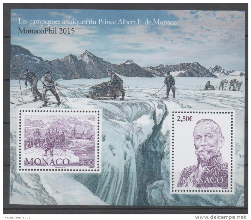 MONACO, 2015, MNH, PRINCE ALBERT I , ARCTIC EXPEDITIONS, SHIPS, S/SHEET - Other & Unclassified