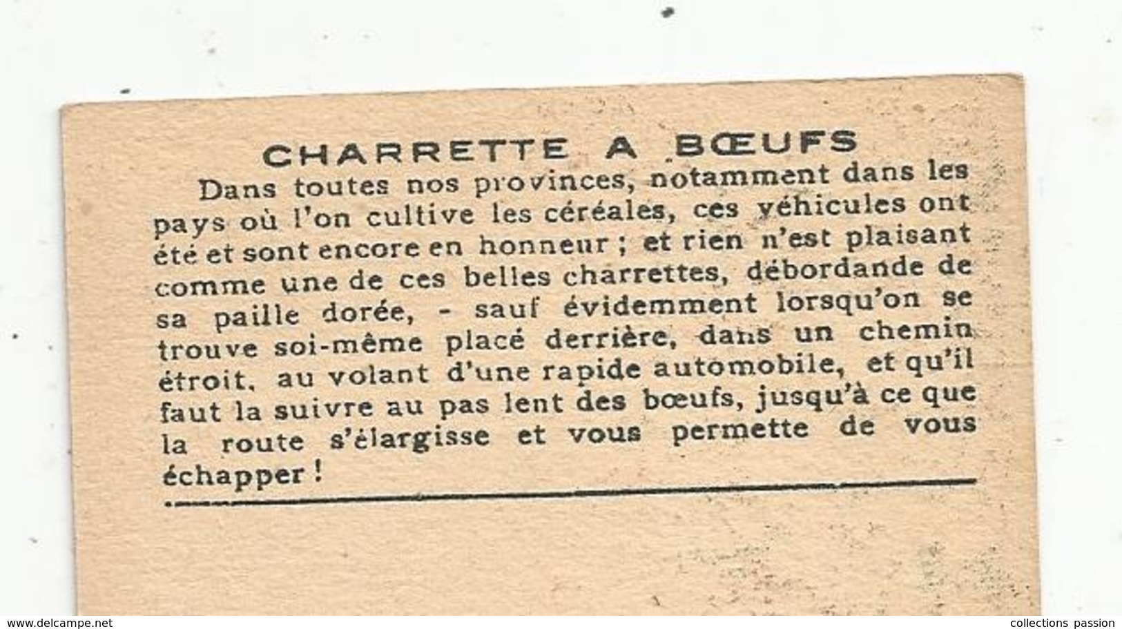 Chromo , AGRICULTURE ,attelage , CHARRETTE A BOEUFS , 2 Scans - Autres & Non Classés