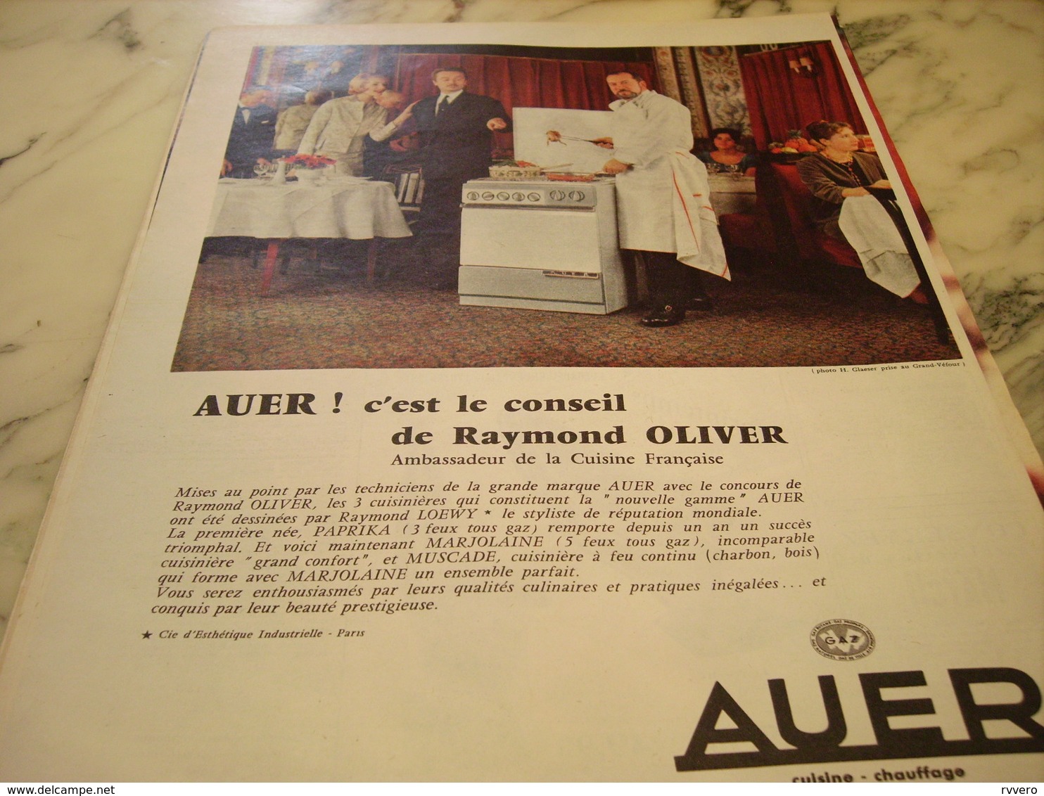 ANCIENNE PUBLICITE CONSEIL DE RAYMOND OLIVER SUR AUER 1960 - Affiches